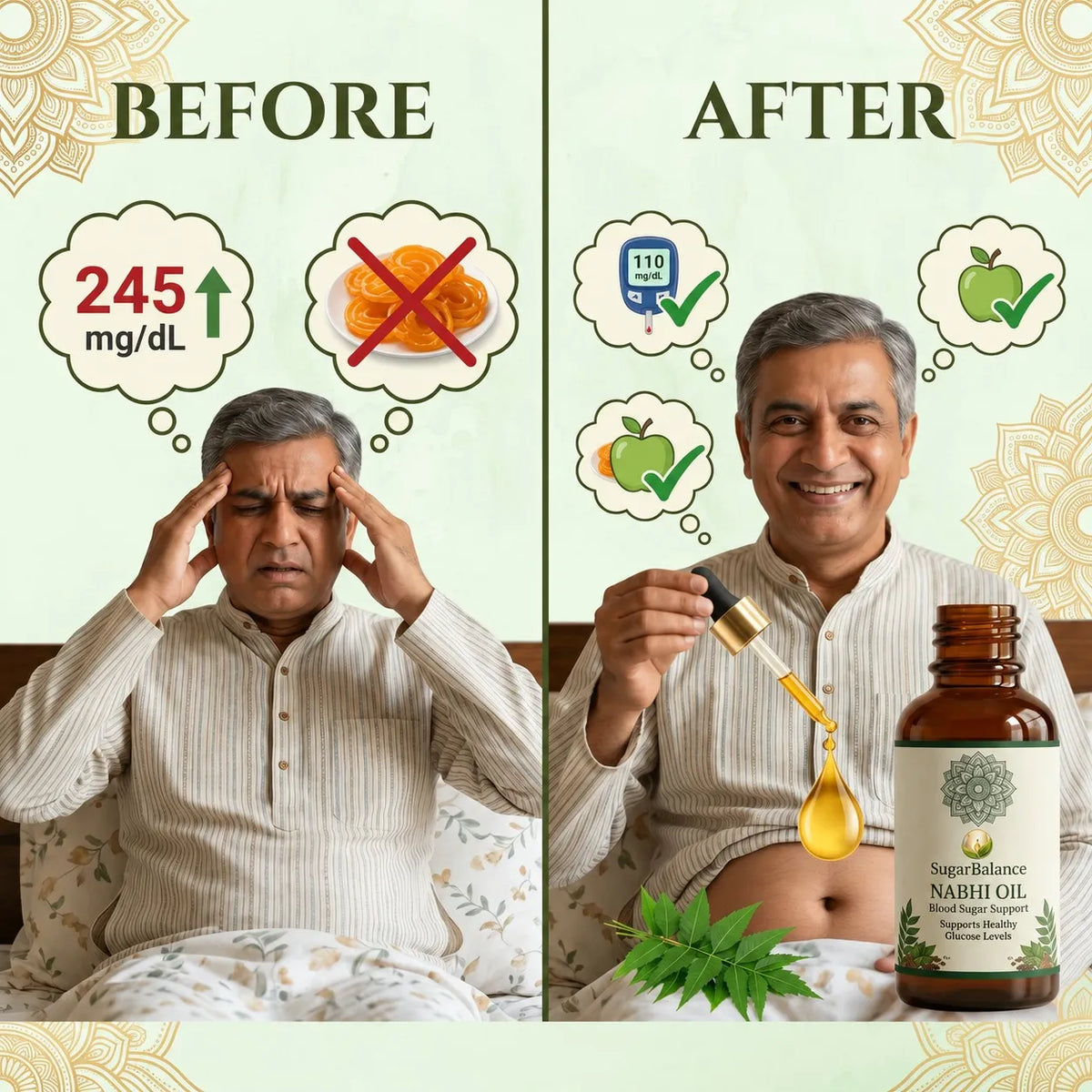 Sugar Balance Nabhi Oil (Buy 1 Get 2 Free) 60 Days Ayurveda Course