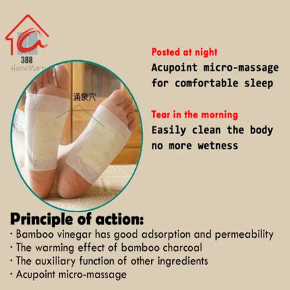 100% Merbal & Gentle Ingredient Detox Foot Pads NT(1 BOX = 20 PATCHES-BUY 1 GET 3 FREE)
