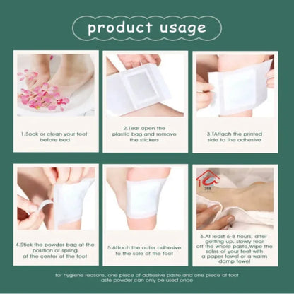 100% Merbal & Gentle Ingredient Detox Foot Pads NT(1 BOX = 20 PATCHES-BUY 1 GET 3 FREE)