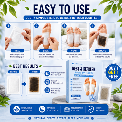 Rest & Refresh™ Foot Patches | Buy 1 Get 19 Free  🌿